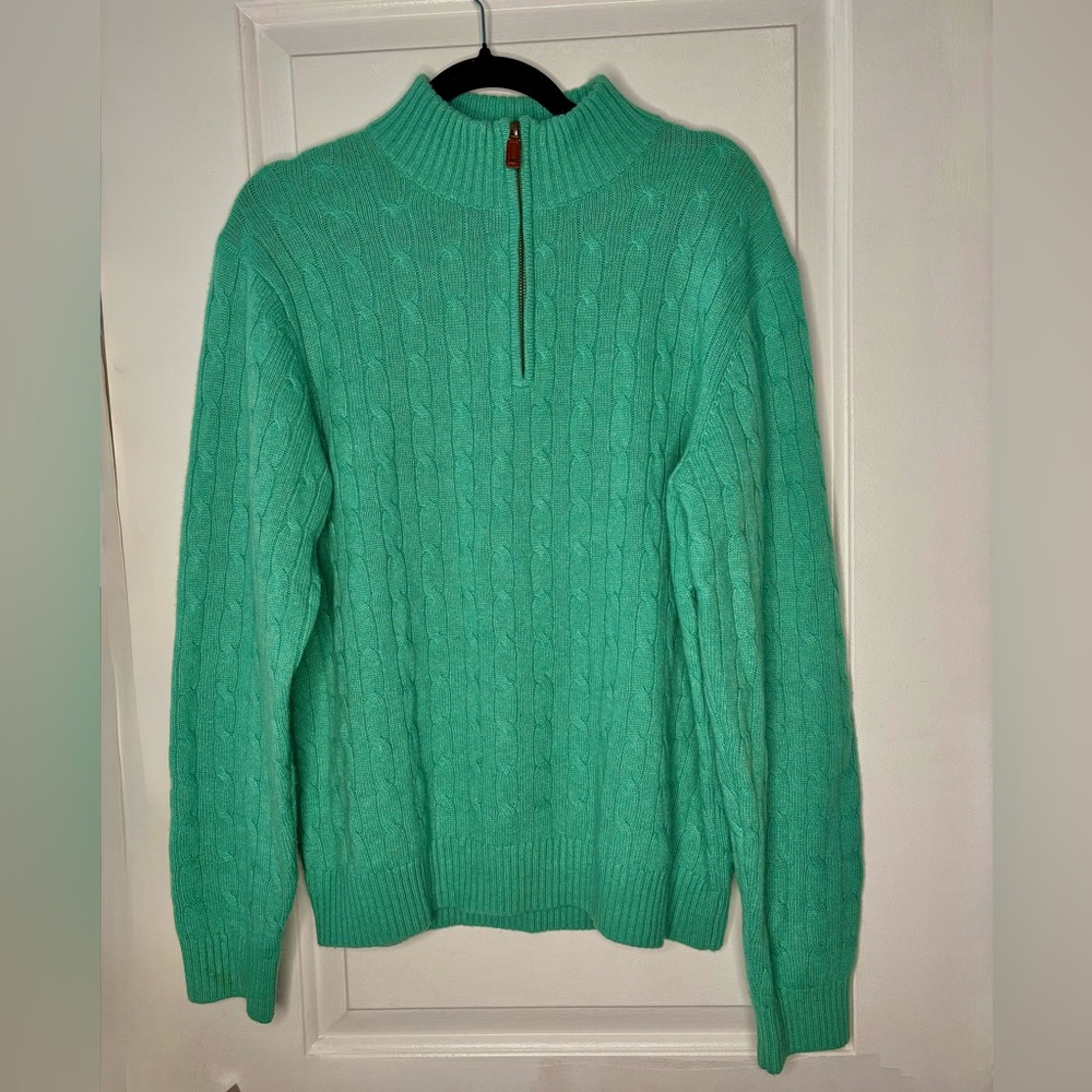 VINEYARD VINES MENS Cashmere Cable 1/4-Zip Sweater Size Medium